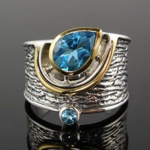 925 Sterling Silver European Wide Band Cuff Ring